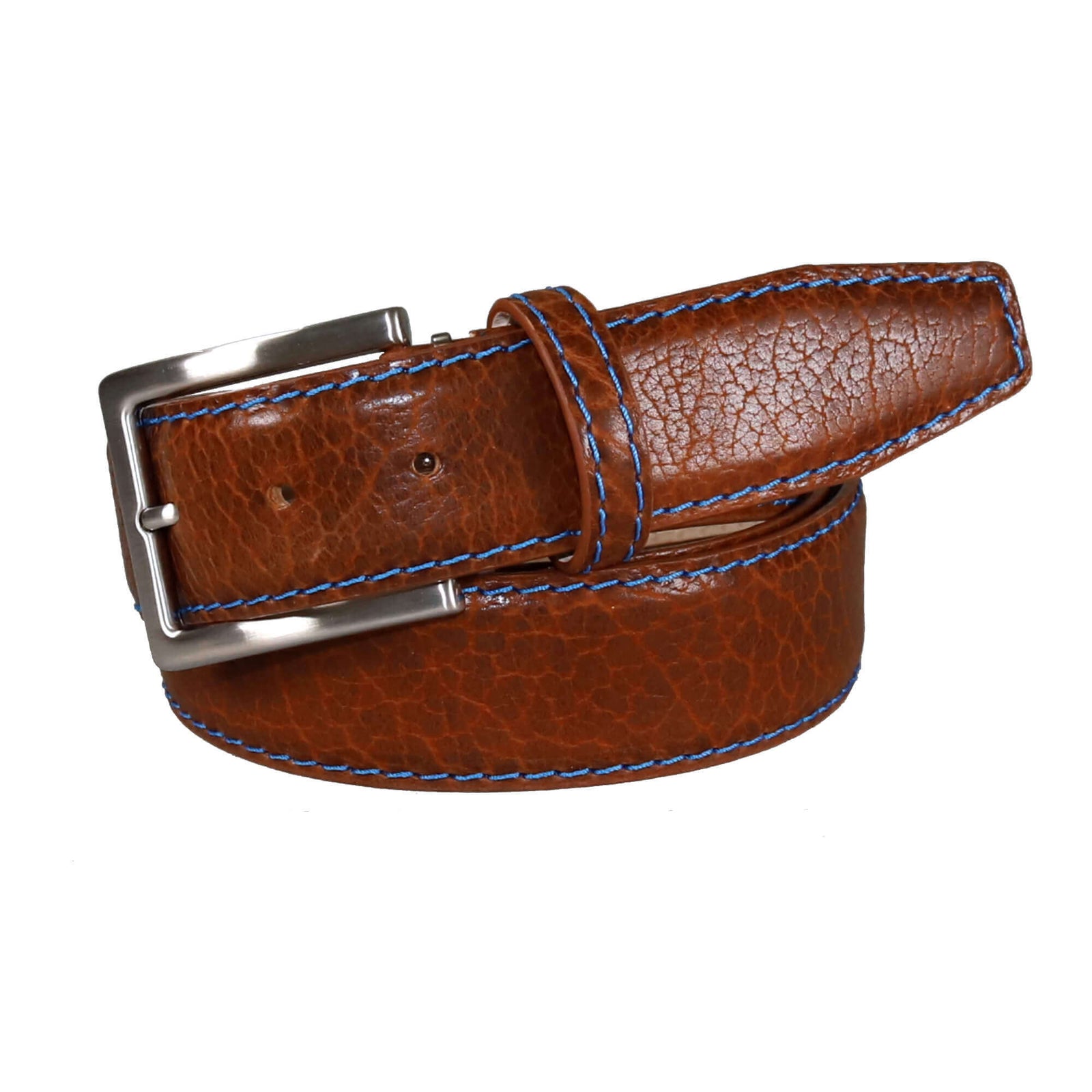 Cognac American Bison Leather Belt | Mens Leather Goods | Bison | Roger Ximenez