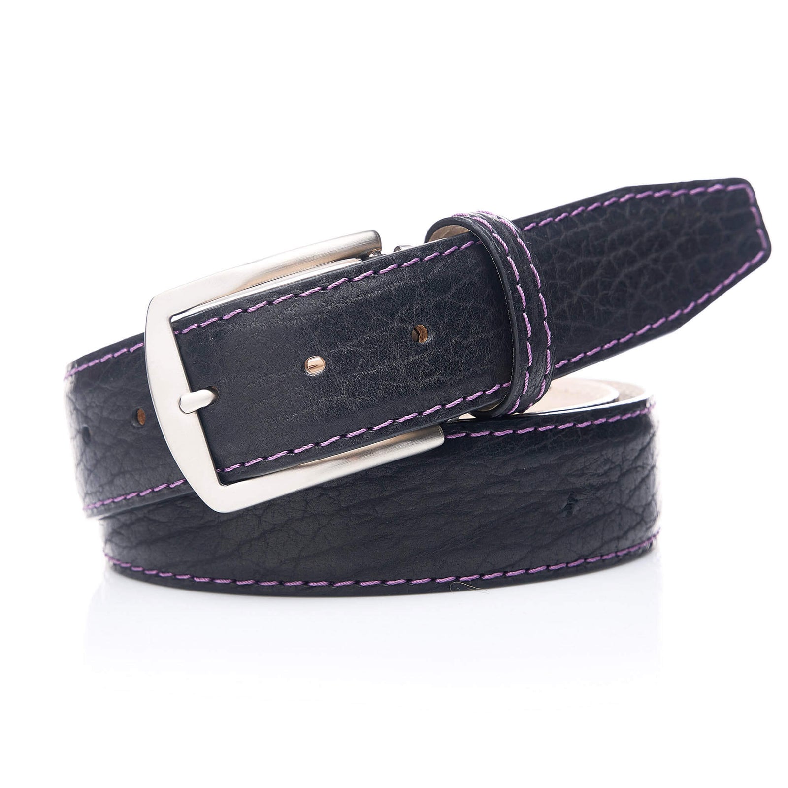 Black American Bison Leather Belt | Mens Leather Goods | Bison | Roger Ximenez