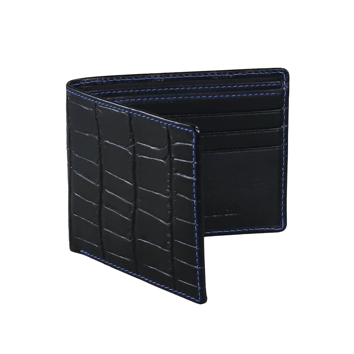 Men's Mock Alligator Wallet - Black Cobalt