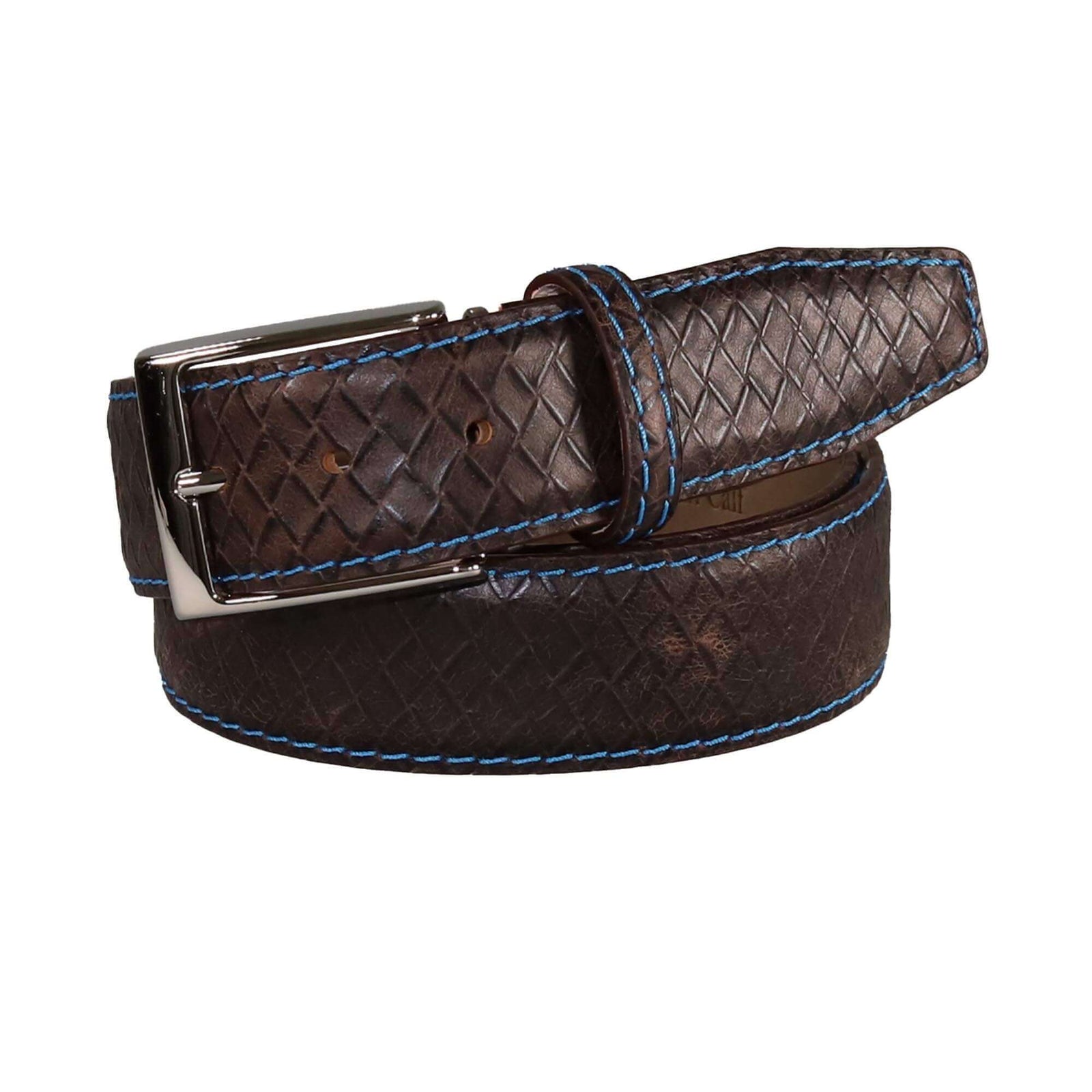 Brown Basket Weave Italian Calf Belt | Italian Calf | Roger Ximenez