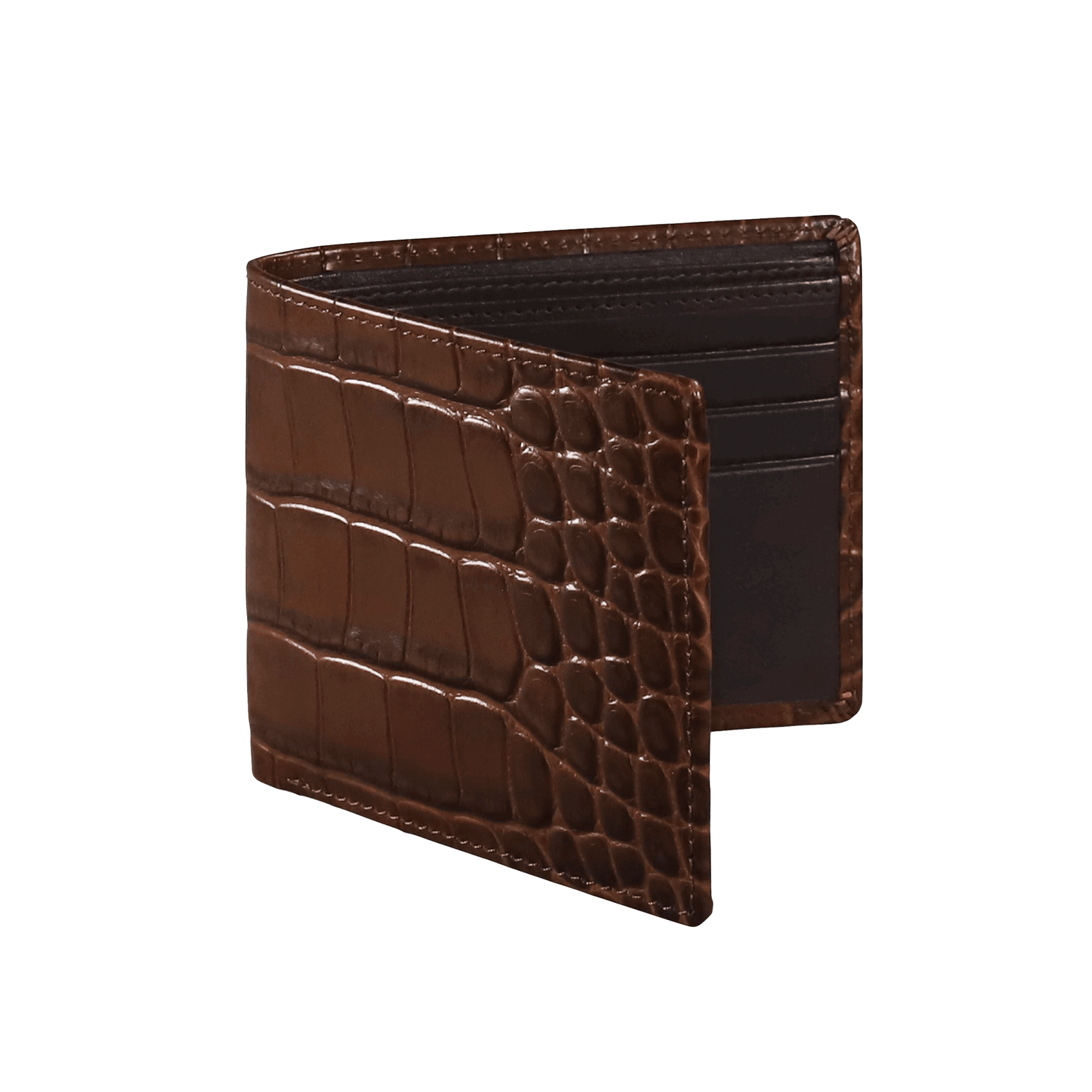 Brown Mock Croc Leather Wallet | Wallet | Roger Ximenez