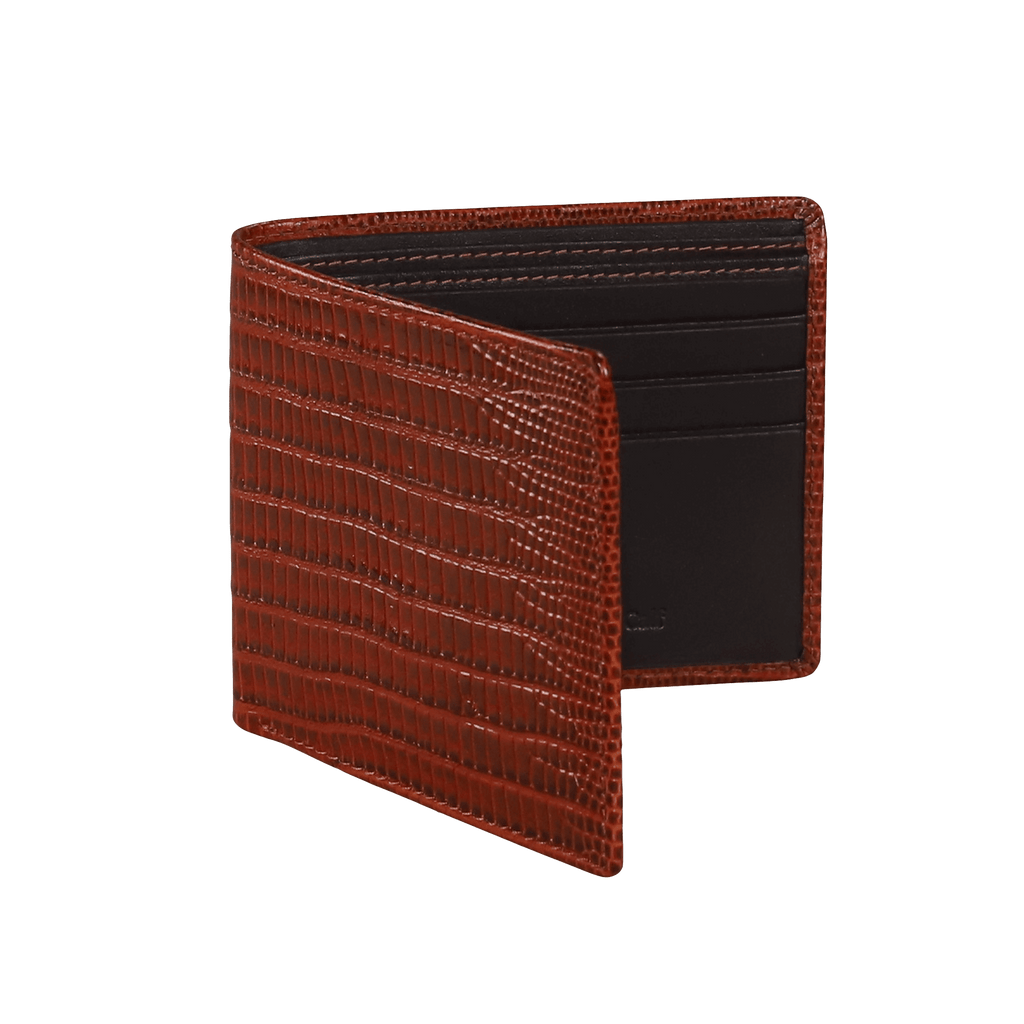 Brown Mock Lizard Leather Wallet, Mens Leather Goods