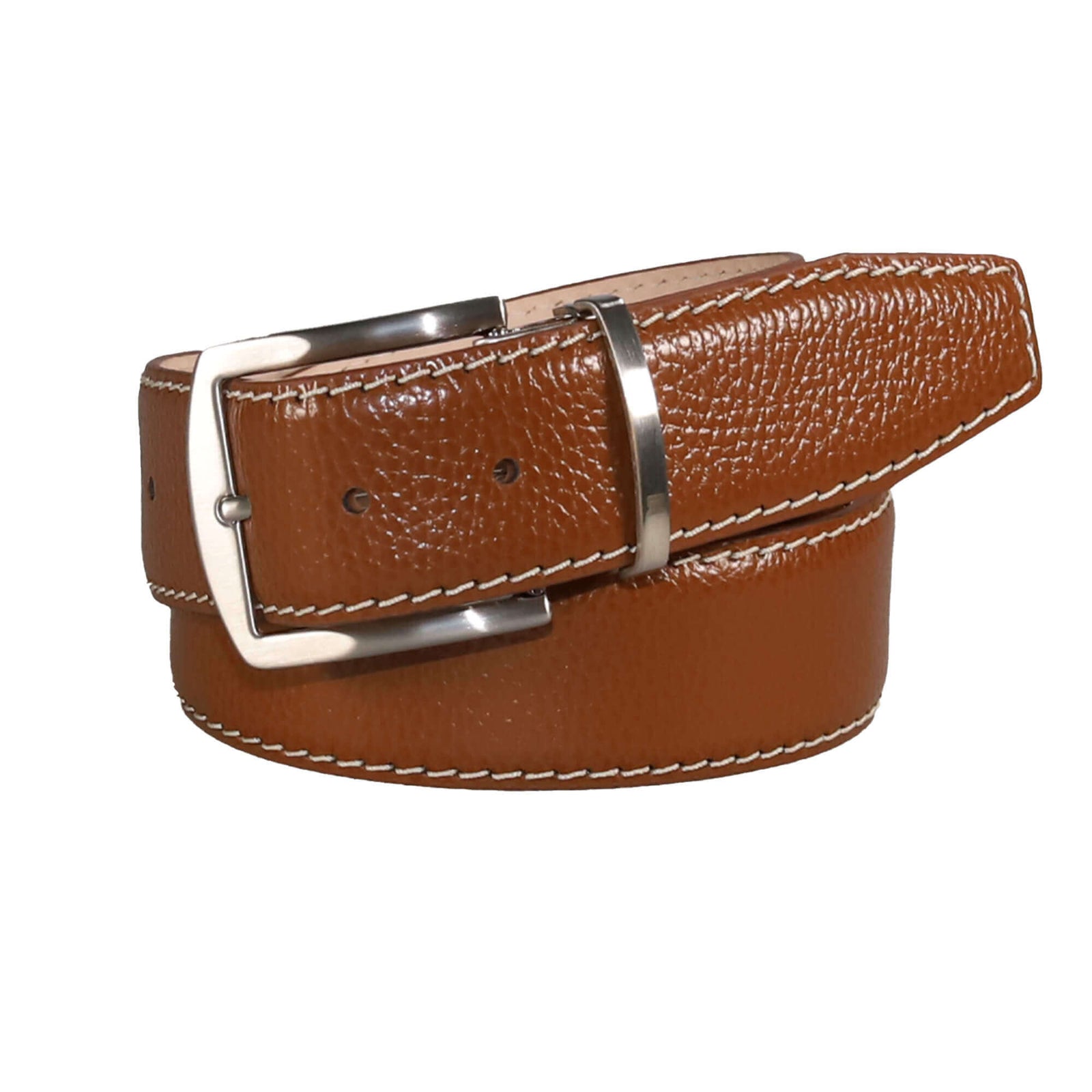 Elio Cognac Italian Pebble Grain Belt | Men Belts | Roger Ximenez  | Italian Pebble Grain | Roger Ximenez