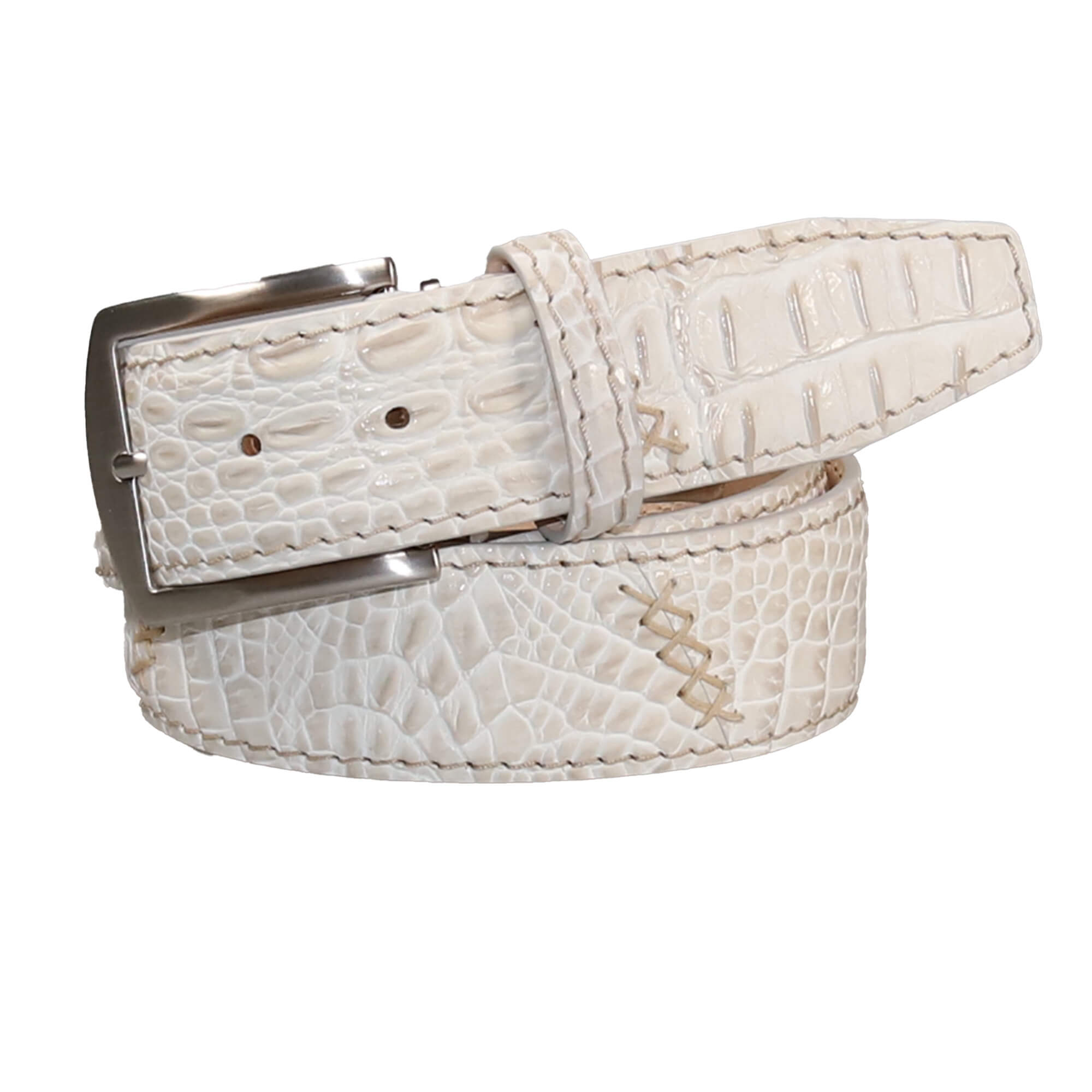 Navy Mock Crocodile Leather Belt | Mens Leather Goods | Roger Ximenez Navy / 44 / 35mm