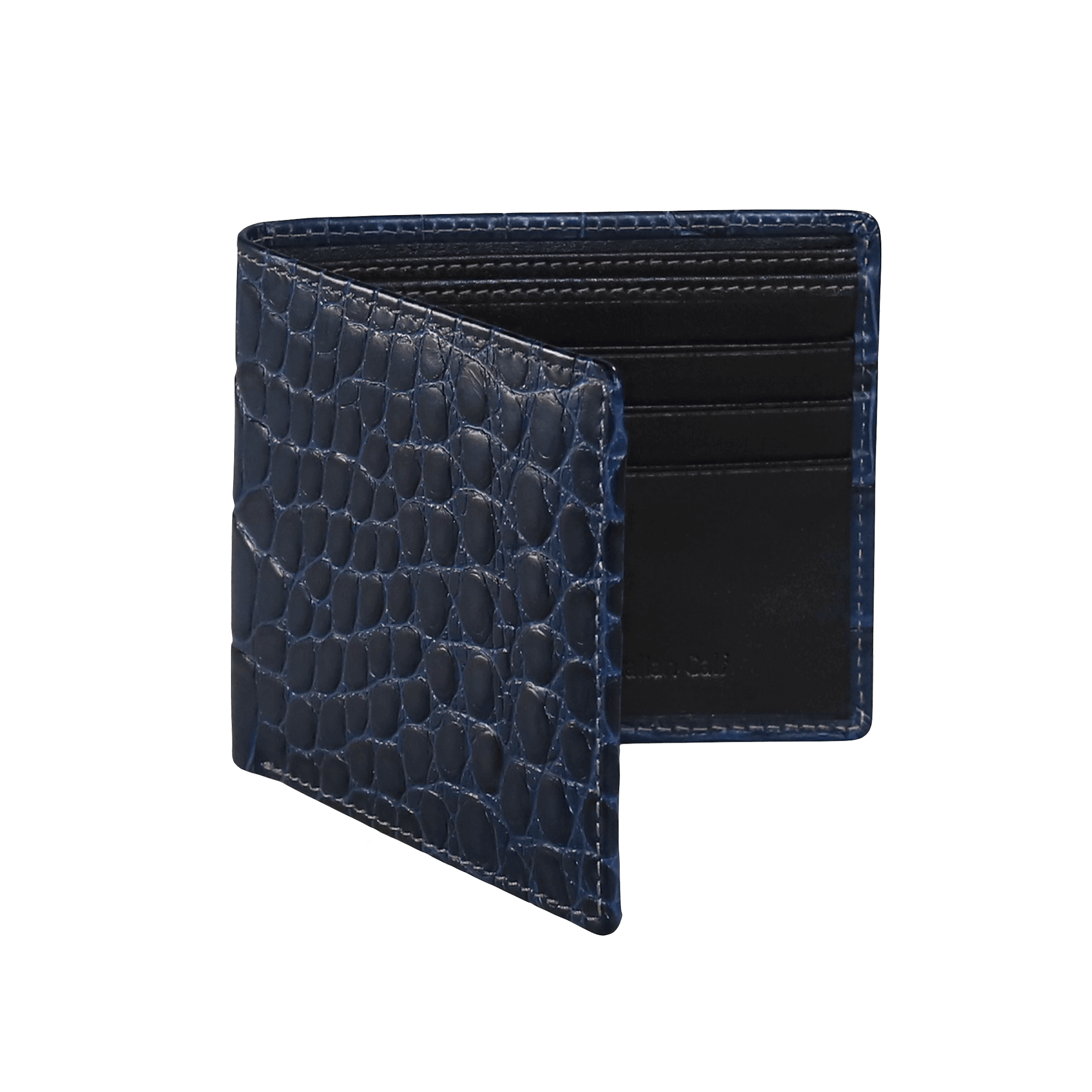 Navy Mock Croc Leather Wallet | Roger Ximenez | Wallet | Roger Ximenez