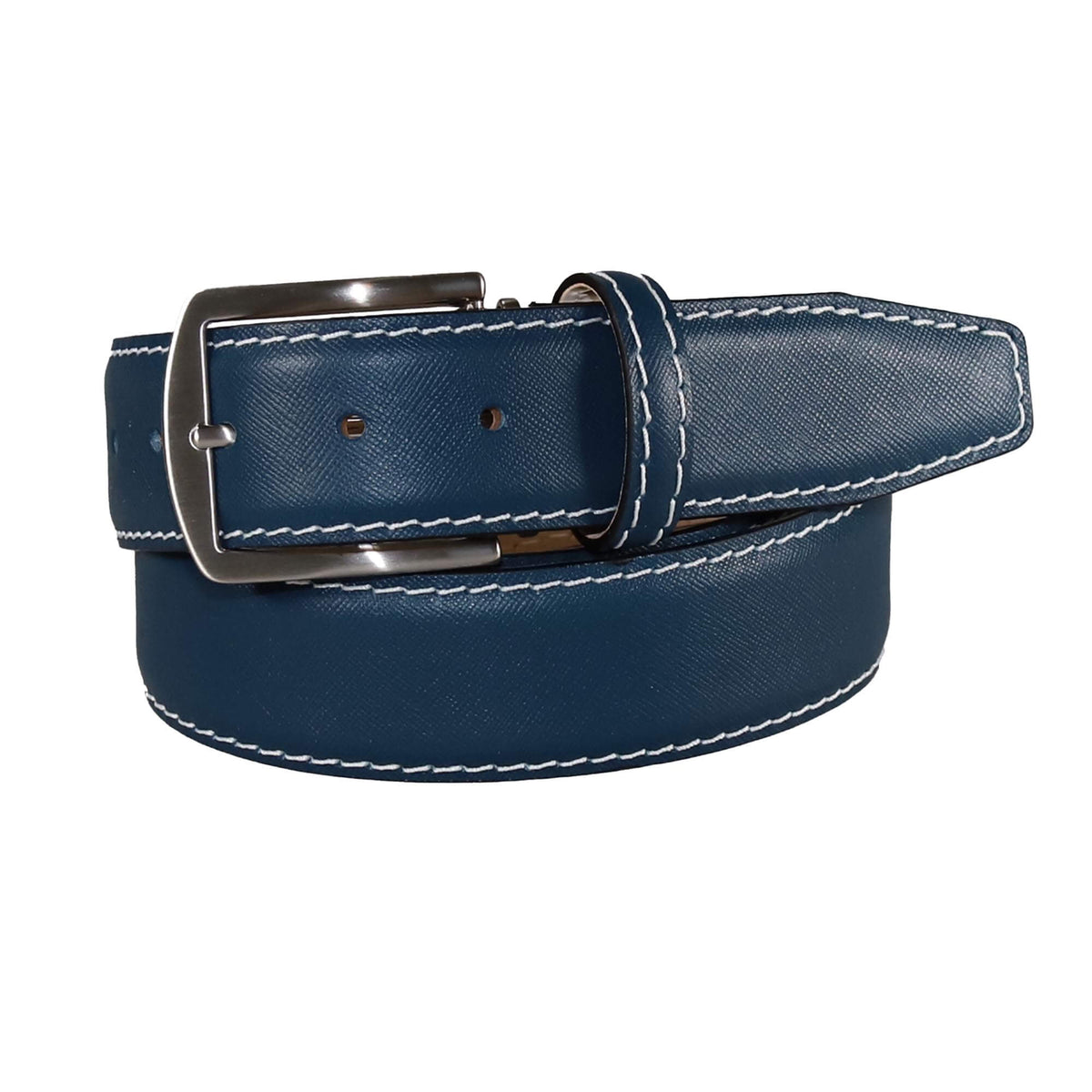 Leather belt XL very wide mondi Germany navy blue outlets with large white leather buckle VINTAGE 1990s