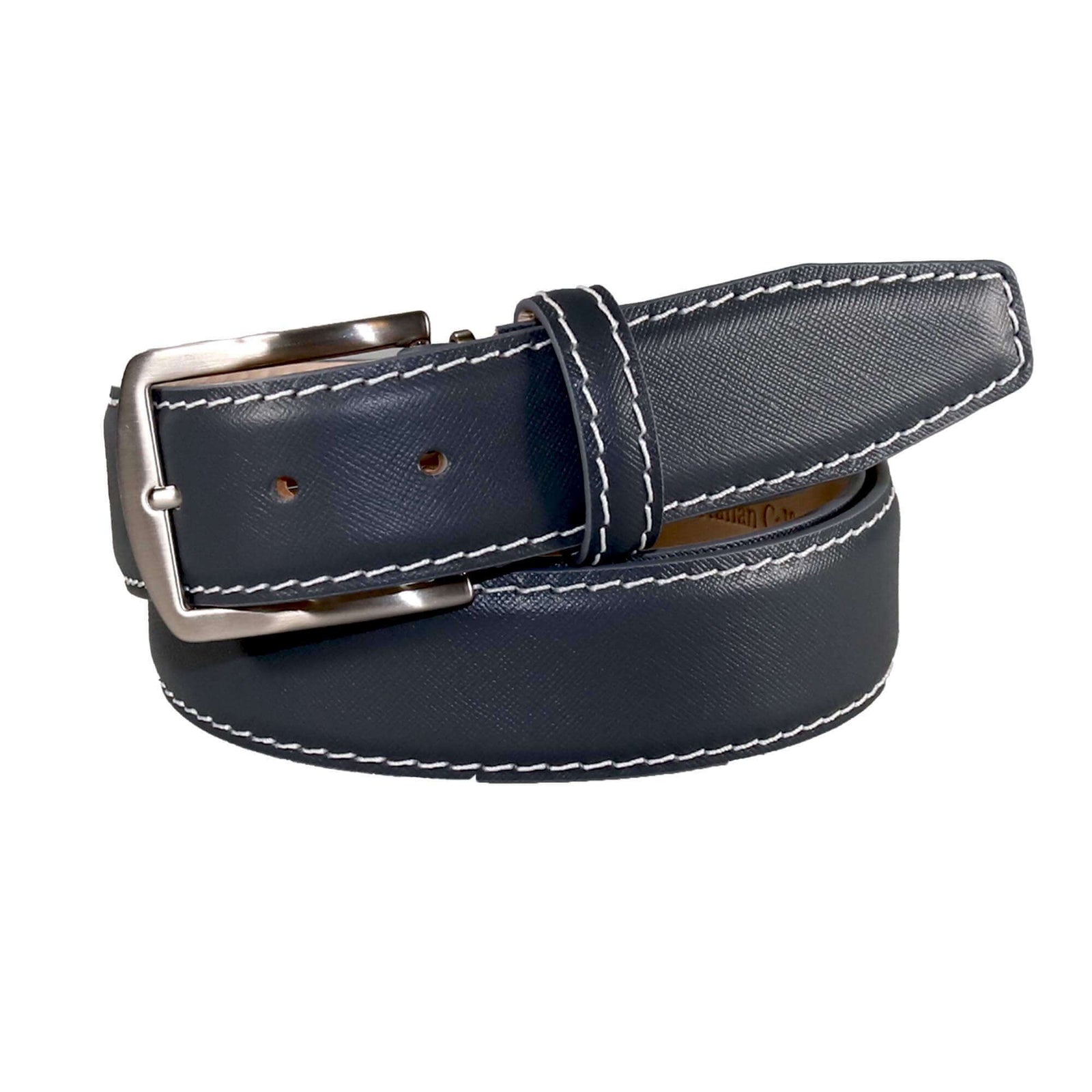 Gray Saffiano Italian Leather Belt | Designer Belts | Roger Ximenez | Saffiano | Roger Ximenez