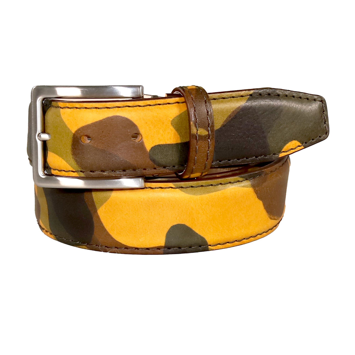 Safron Camo Italian Calf Leather Belt | Roger Ximenez | Italian Calf | Roger Ximenez