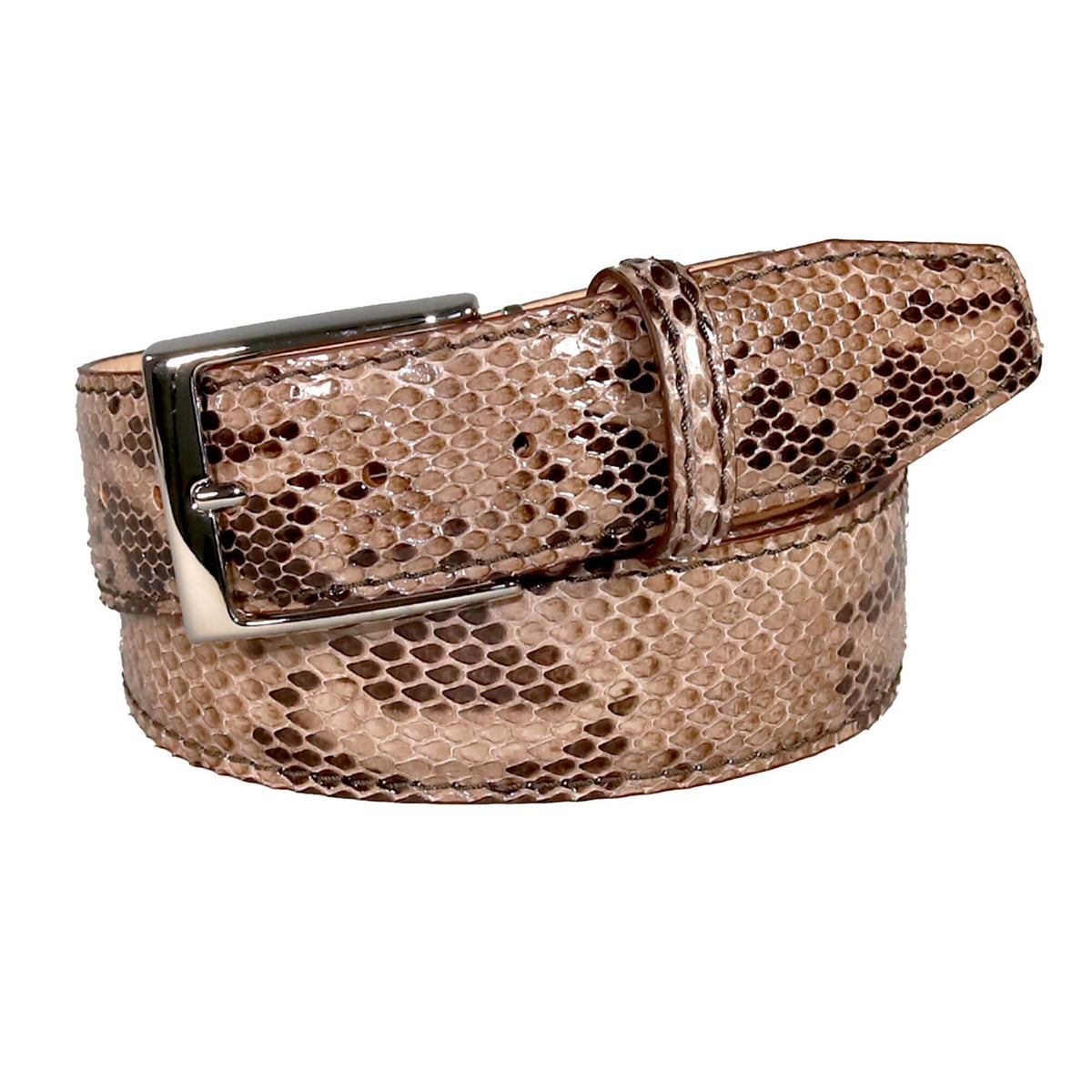 Taupe Genuine Python Leather Belt