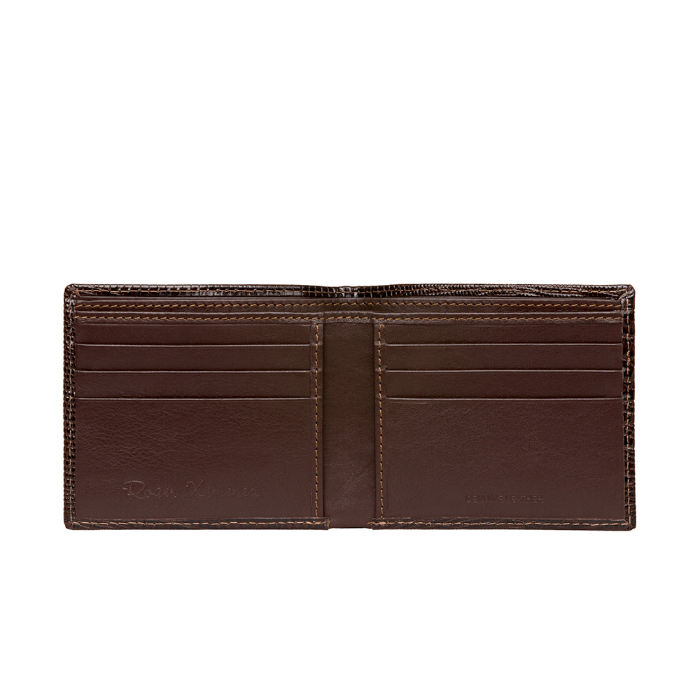 Men's Designer Brown Leather Bifold Wallet in French Calf and