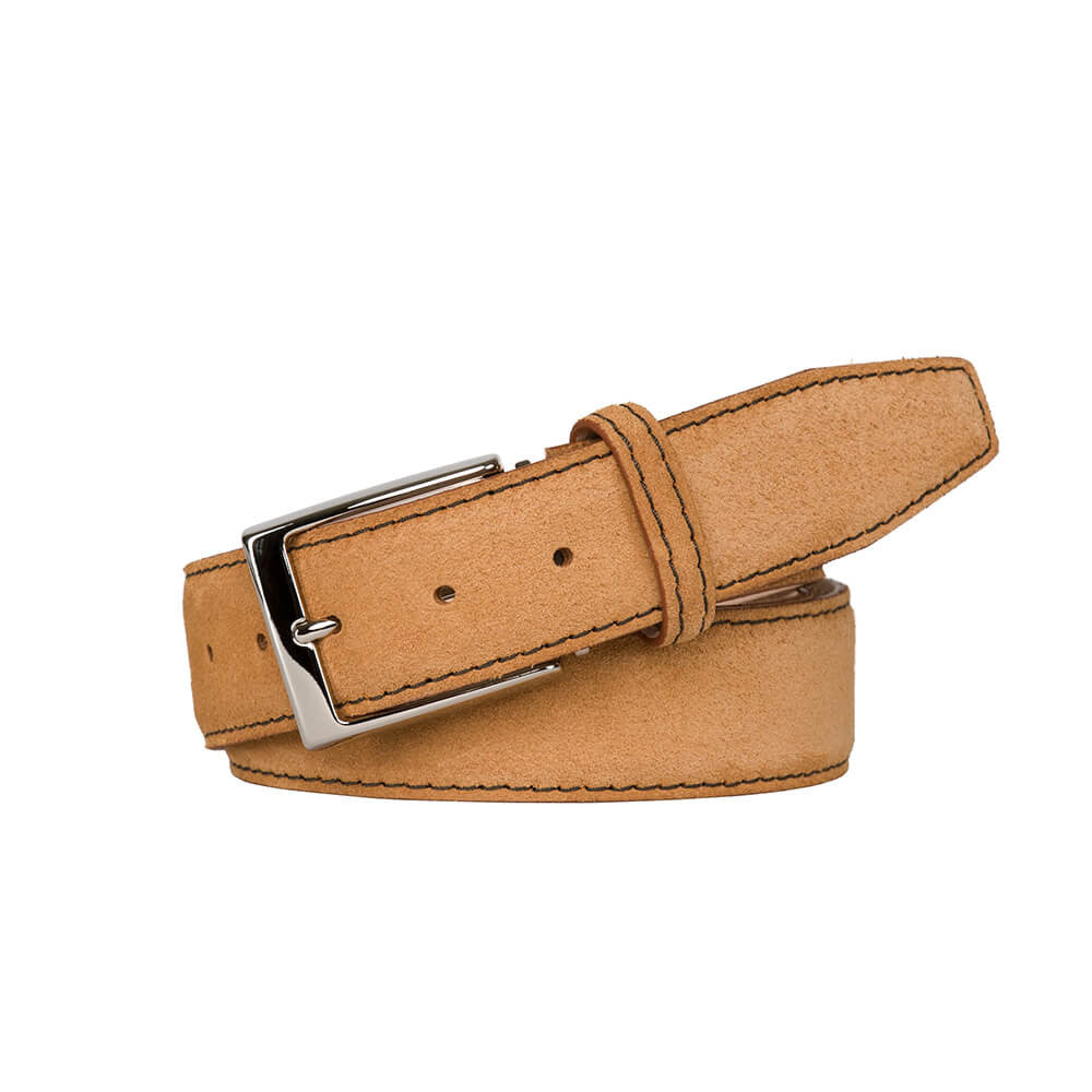 Toast Suede Leather Belt | Mens Designer Goods | Roger Ximenez | Genuine Suede | Roger Ximenez