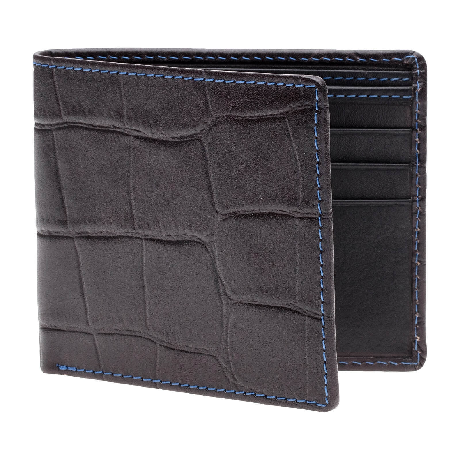 Men's Charcoal Mock Gator Leather Wallet | Mens Wallets | Roger Ximenez | Wallet | Roger Ximenez