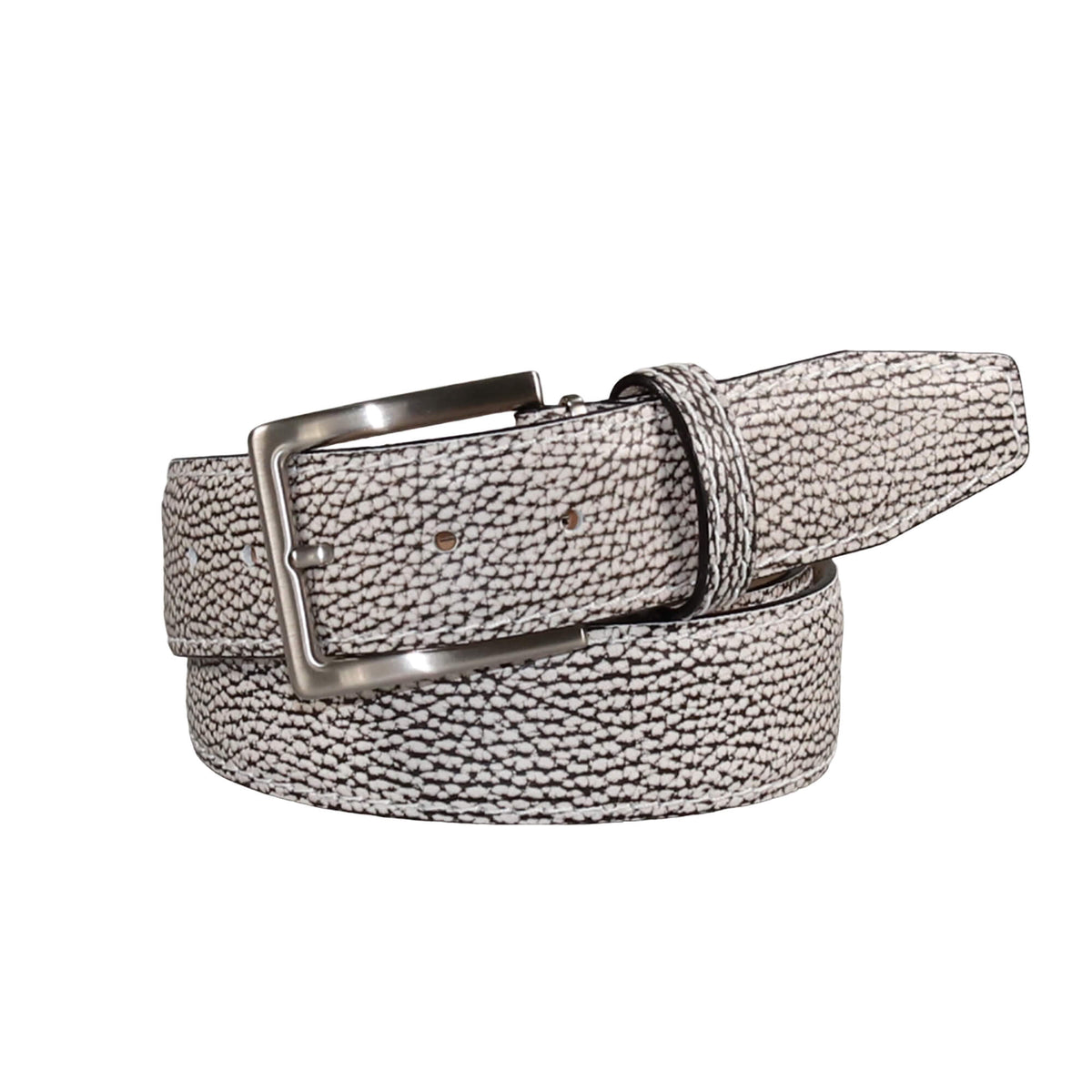 White Italian Pebble Grain Belt | Designer Belts | Roger Ximenez Cobalt / 36 / 40mm