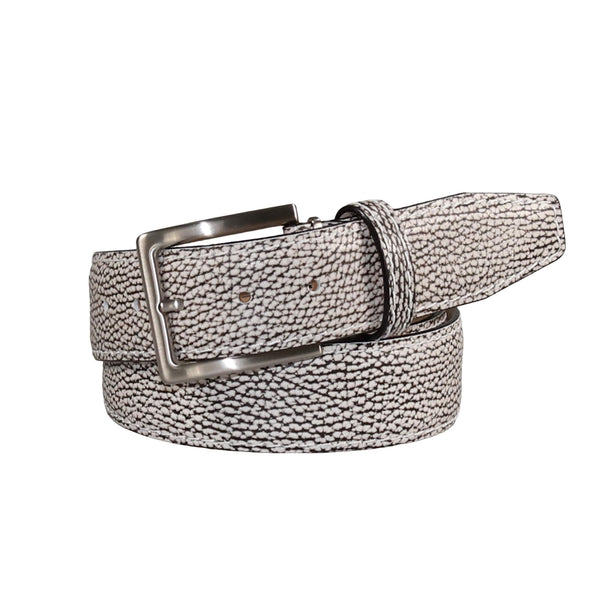 Men's Classic Gold/Silver V-Buckle Design Soft Calfskin Belt