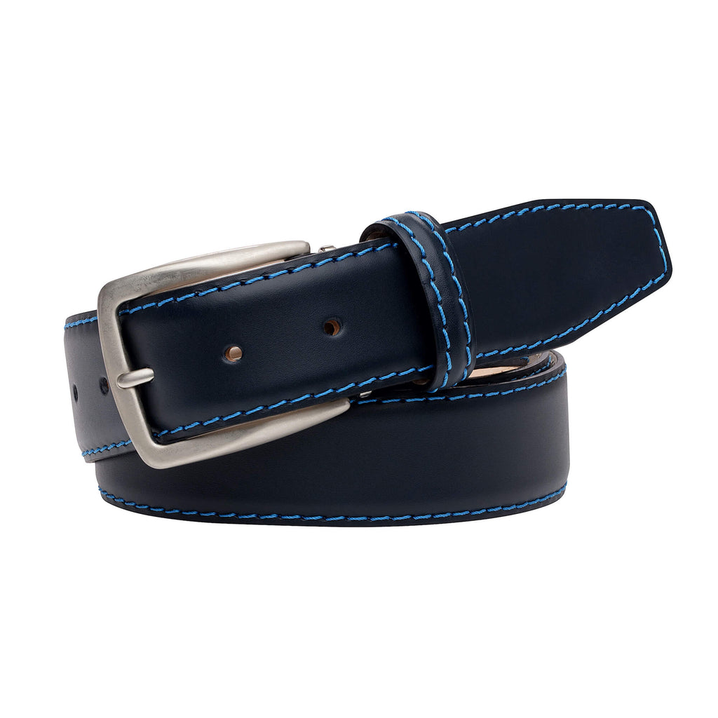 Matte Dark Navy Smooth Italian Calf Leather Belt