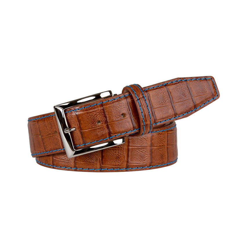 Saddle Mock Caiman Belt | Mens Leather Goods | Roger Ximenez - Roger ...