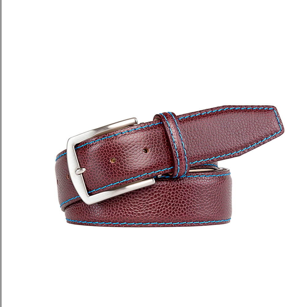 Burgundy French Pebble Grain Belt