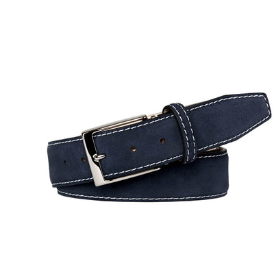 Navy Suede Leather Belt | Mens Leather Accessories | Roger Ximenez ...