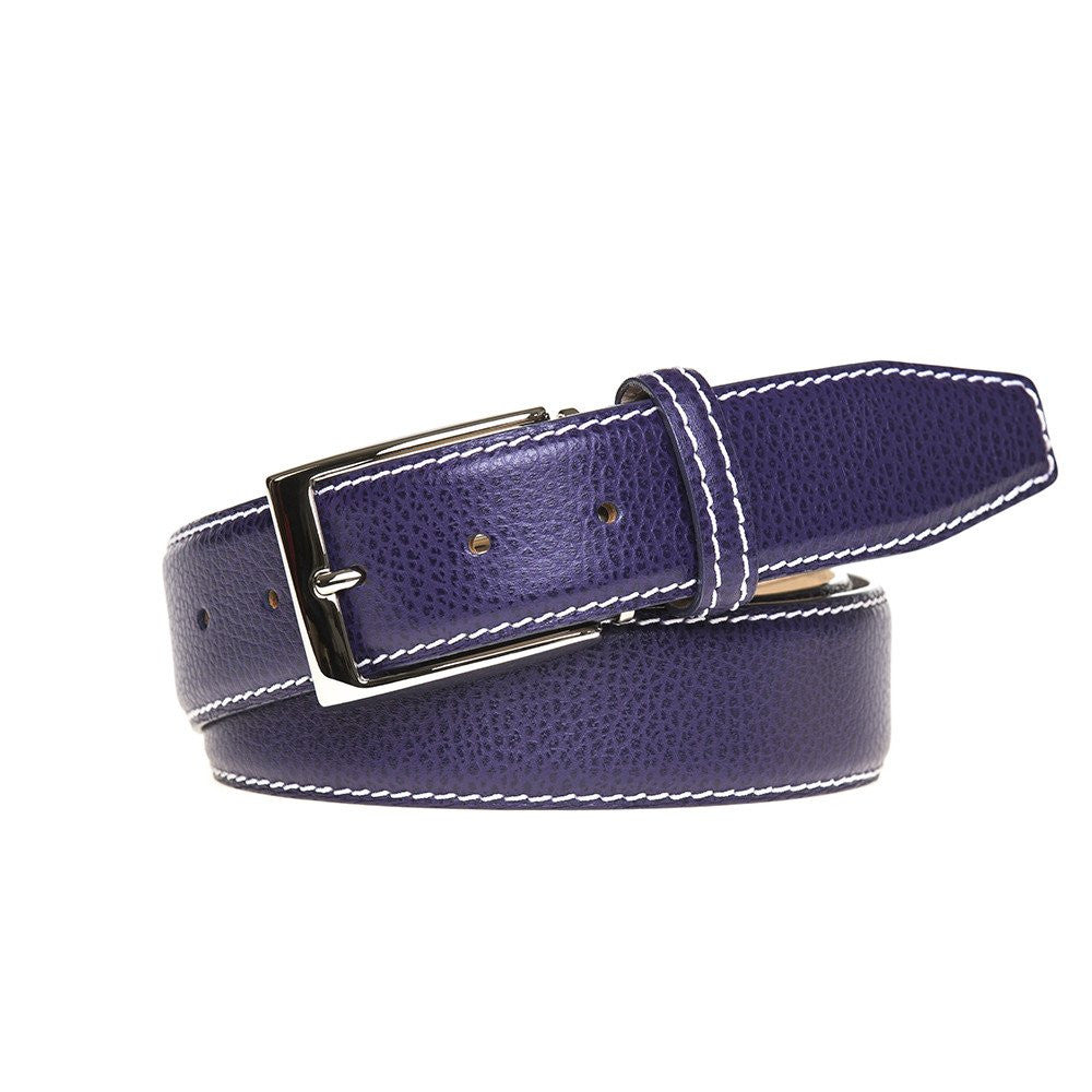 Tan Saffiano Italian Leather Belt | Designer Belts | Roger Ximenez Purple / 38 / 40mm