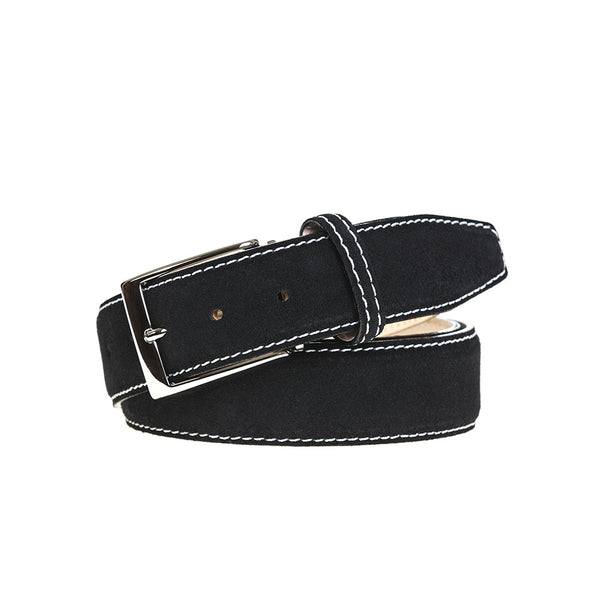 Black Formal Series Men Suede Leather Belt