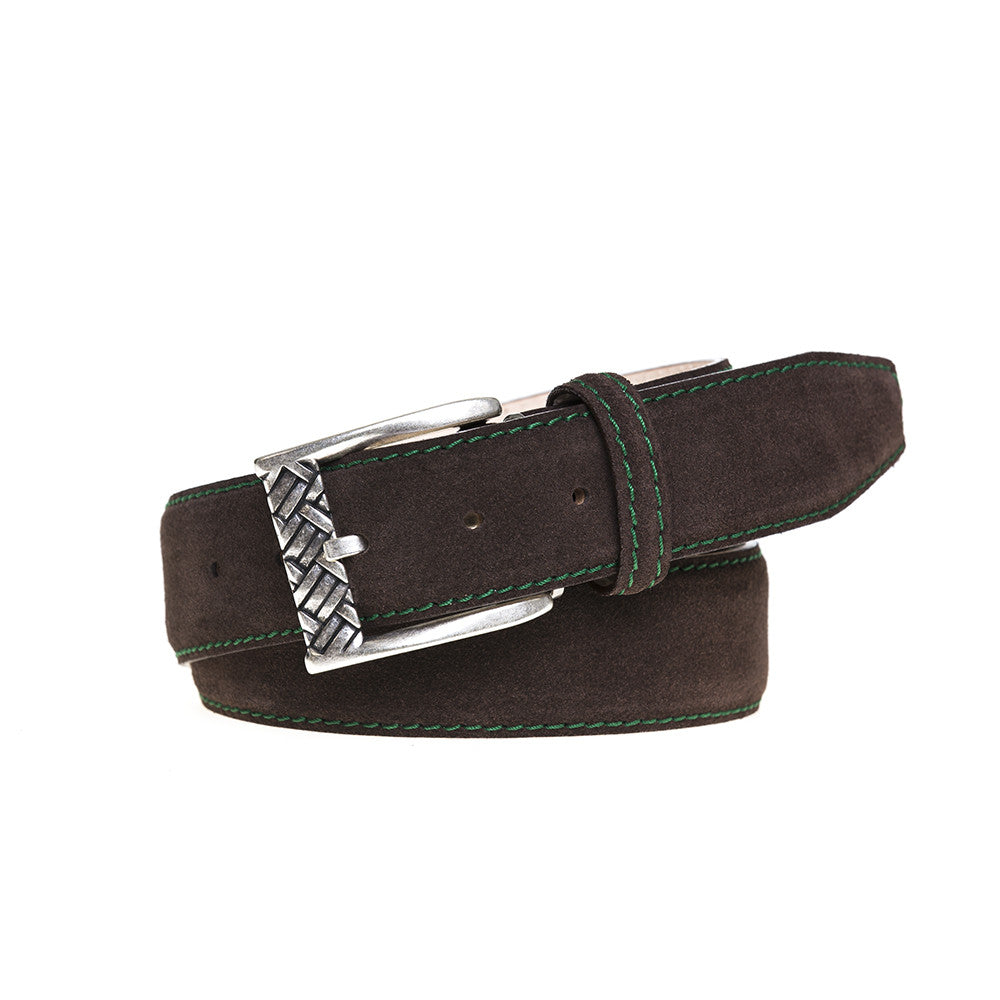 Male Brown Suede Leather Belt