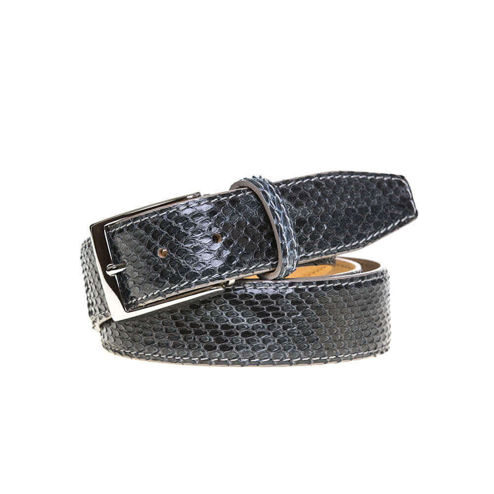 Gray Python Leather Belt | Python Belt | Roger Ximenez